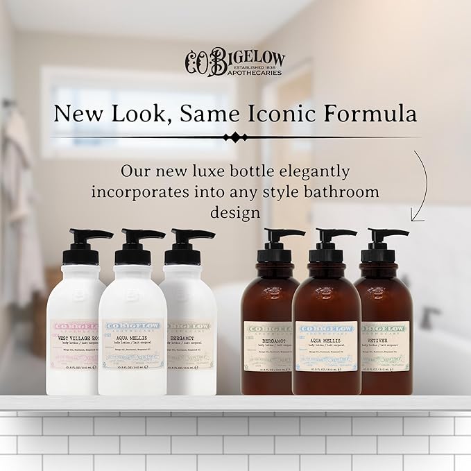 C.O. Bigelow Aqua Mellis Body Lotion, Iconic Collection Moisturizing Body Lotion with Shea Butter, Borage Oil & Grapeseed Oil, 10.5 Fl Oz-Velvo Beauty