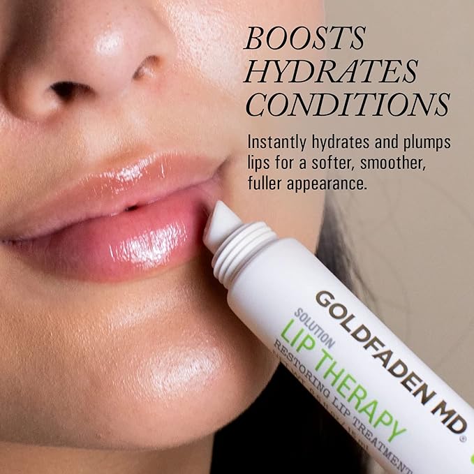 Goldfaden MD Lip Therapy | Restoring Lip Treatment | w/Peptides, Hyaluronic Acid, Fruit Berry Wax, Borage Oil, Rose Hip Oil & Vitamin E | Nourishes, Hydrates & Plumps Appearance 0.5 ﬂ oz / 15 mL-Velvo Beauty