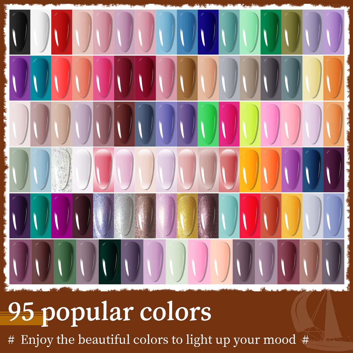 JODSONE 100 PCS (5 ml each) Gel Nail Polish Kit No Wipe Soak off Base Coat and Matte Glossy Top Coat Gel Polish Collections Gifts for Manicure Lovers-Velvo Beauty