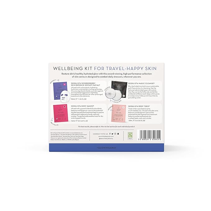 GLOWING AWAY Gifting Bundle | SKIN DEFENCE Sheet Mask | Rosy Toes - Foot Mask Instant Pedciure | Rosy Hands - Hand Mask Instant Manicure| Magic Cleanse™ Eco-friendly Cleansing Tool-Velvo Beauty