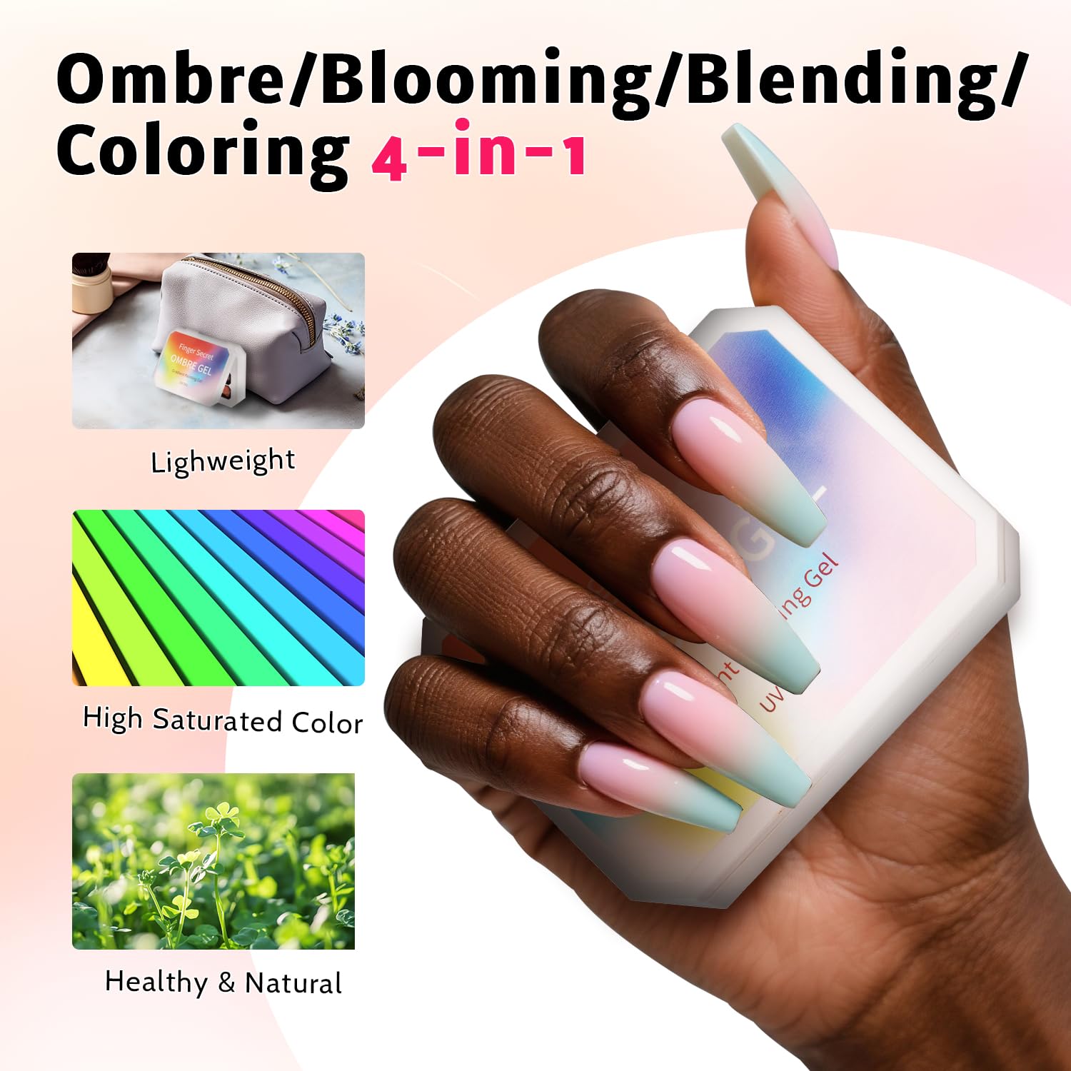 Sponge Pat Paint Nail Gel, Ombre Nails Gradient Gel Nail Blush Blooming Aura Nails Drawing Stripper Floral Painting DIY Nail Art, No Wipe, UV/LED Curing (16 Colors C)-Velvo Beauty