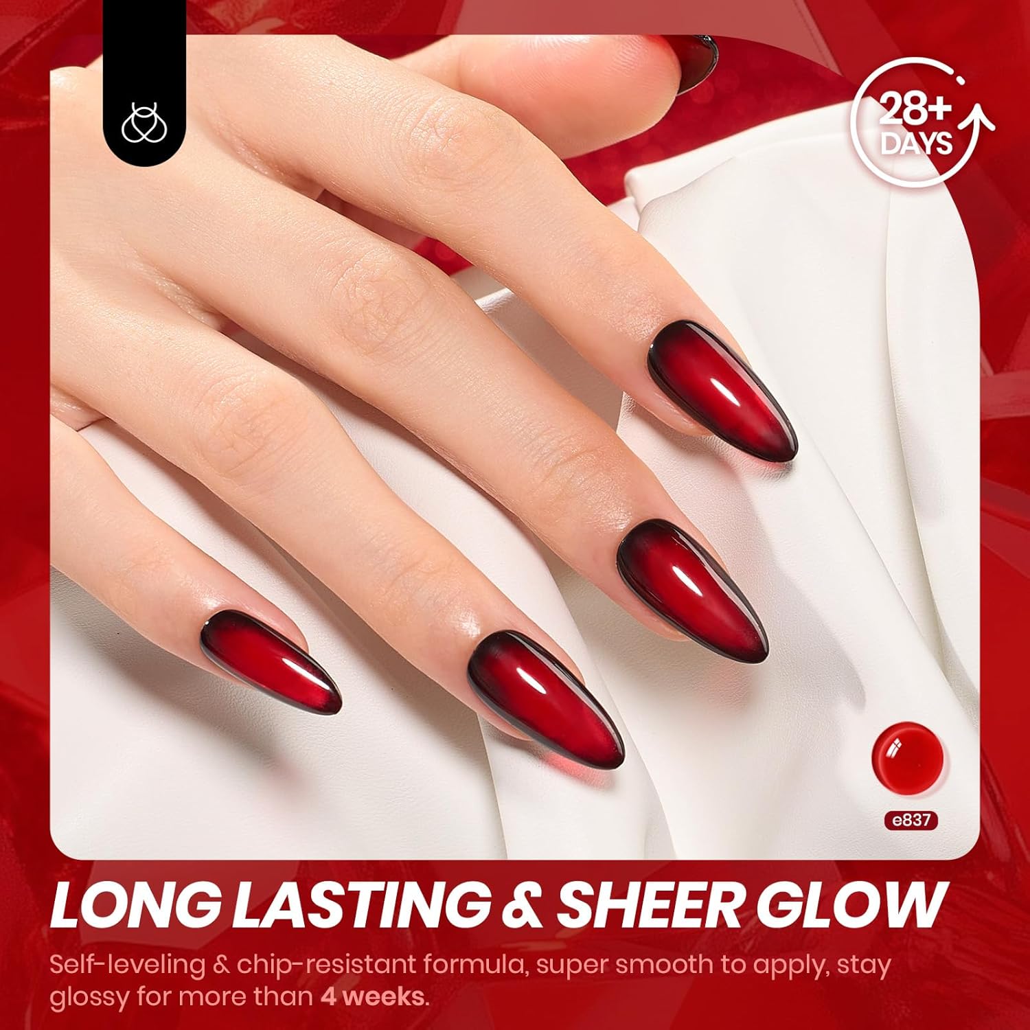 Beetles Jelly Red Gel Nail Polish - 15ML Fall Red Neutral Sheer Gel Polish Translucent Effect Soak Off UV French Nail Art Manicure Salon Gift for Women-Velvo Beauty