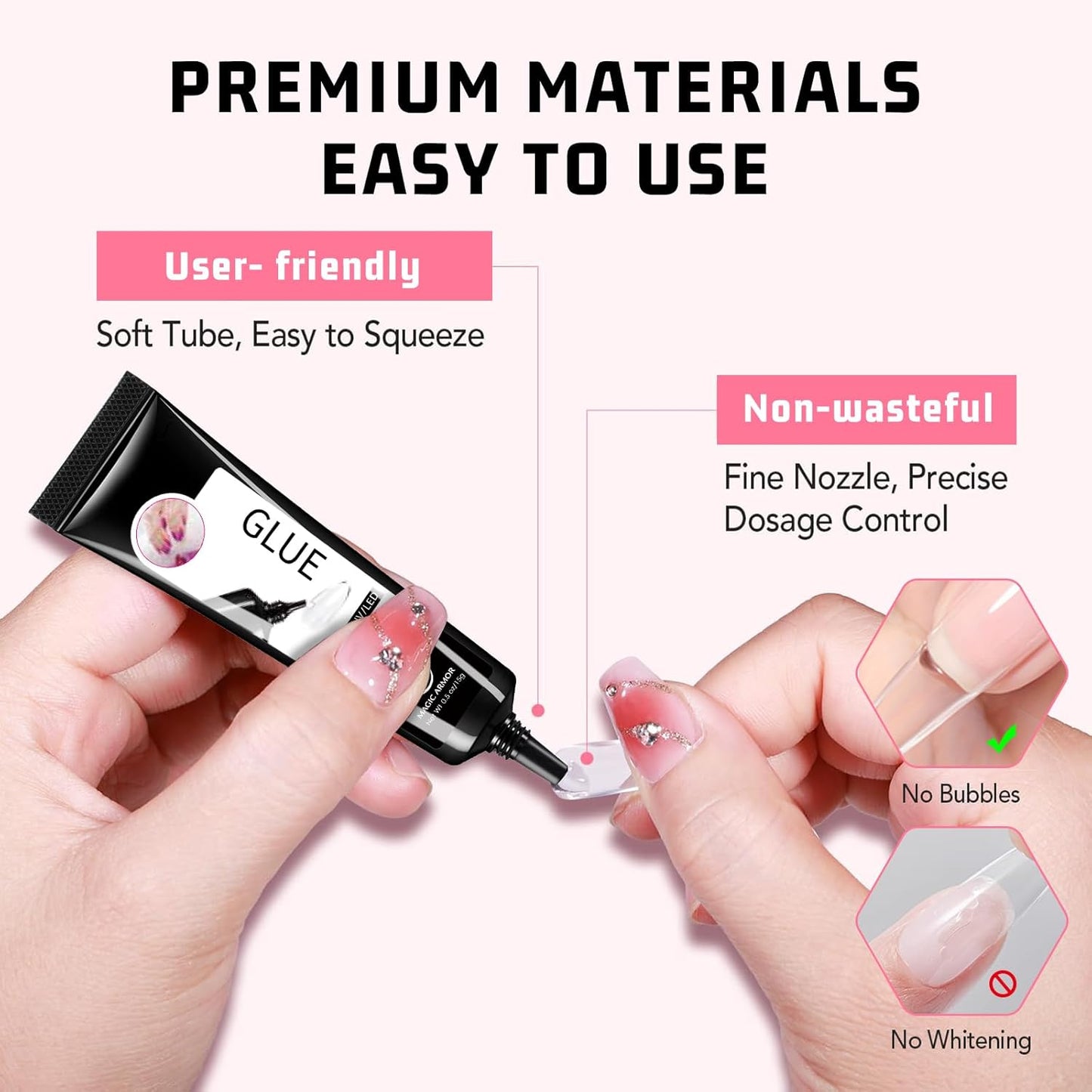 15g Semi Solid Nail Glue with 15g Remover for Press On Nails Tips Gel Nail Glue No Need for UV Lamp Quick Drying a Long Lasting Fake Acrylic Nail-Velvo Beauty