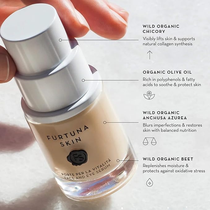 Face & Eye Serum - Dual-Use Formula to Lift, Reduce Puffiness and Even Tone, Wild-Foraged Botanicals, Vegan, Dermatologist Tested, EWG Verified, 15ml-Velvo Beauty