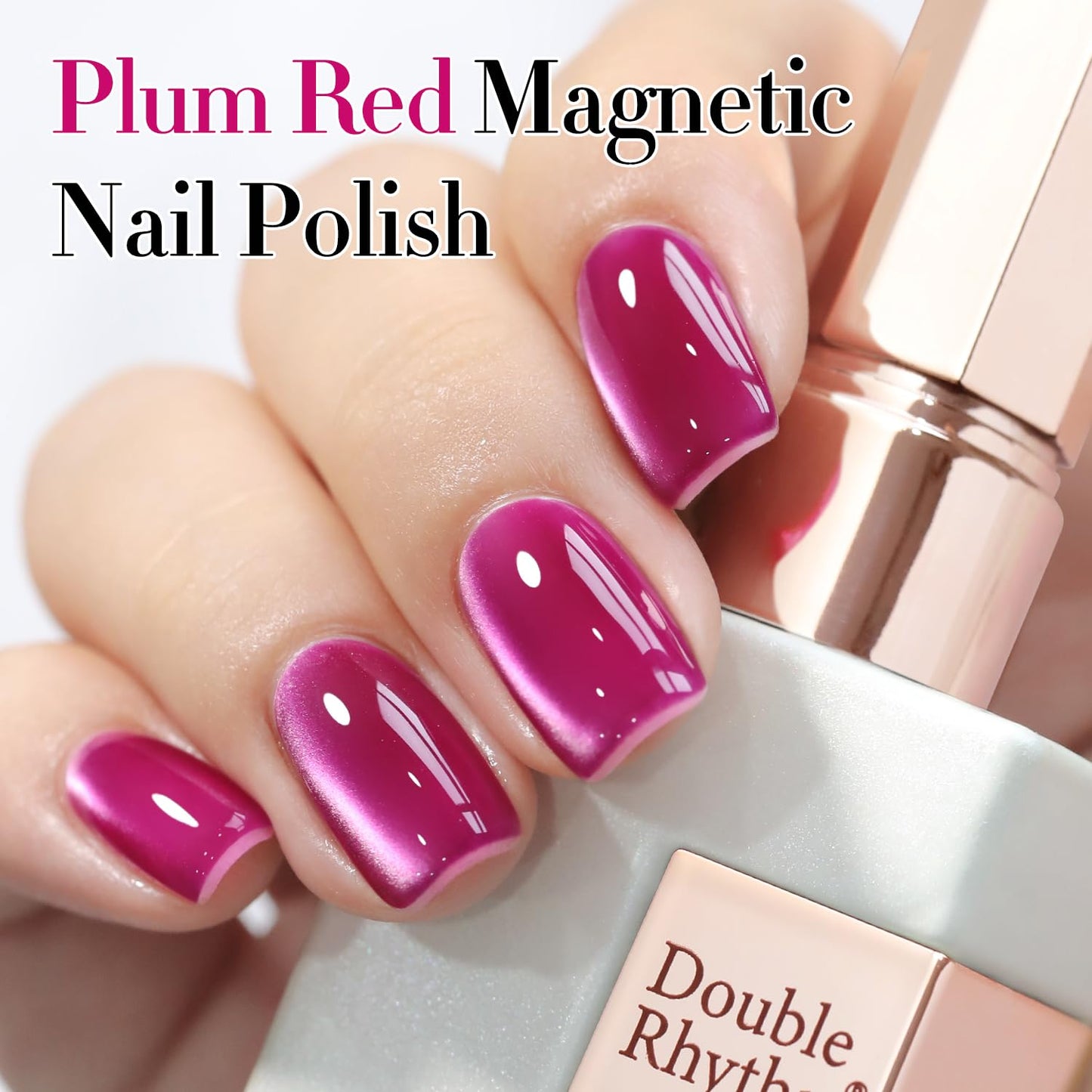 Double Rhythm Jelly Glass Cat Eye Gel Polish with Magnet 15ML Holographic Glitter Shimmer Translucent Sheer Color Magnetic Nail Polish Salon DIY at Home (Jelly Violet-MC1119)-Velvo Beauty