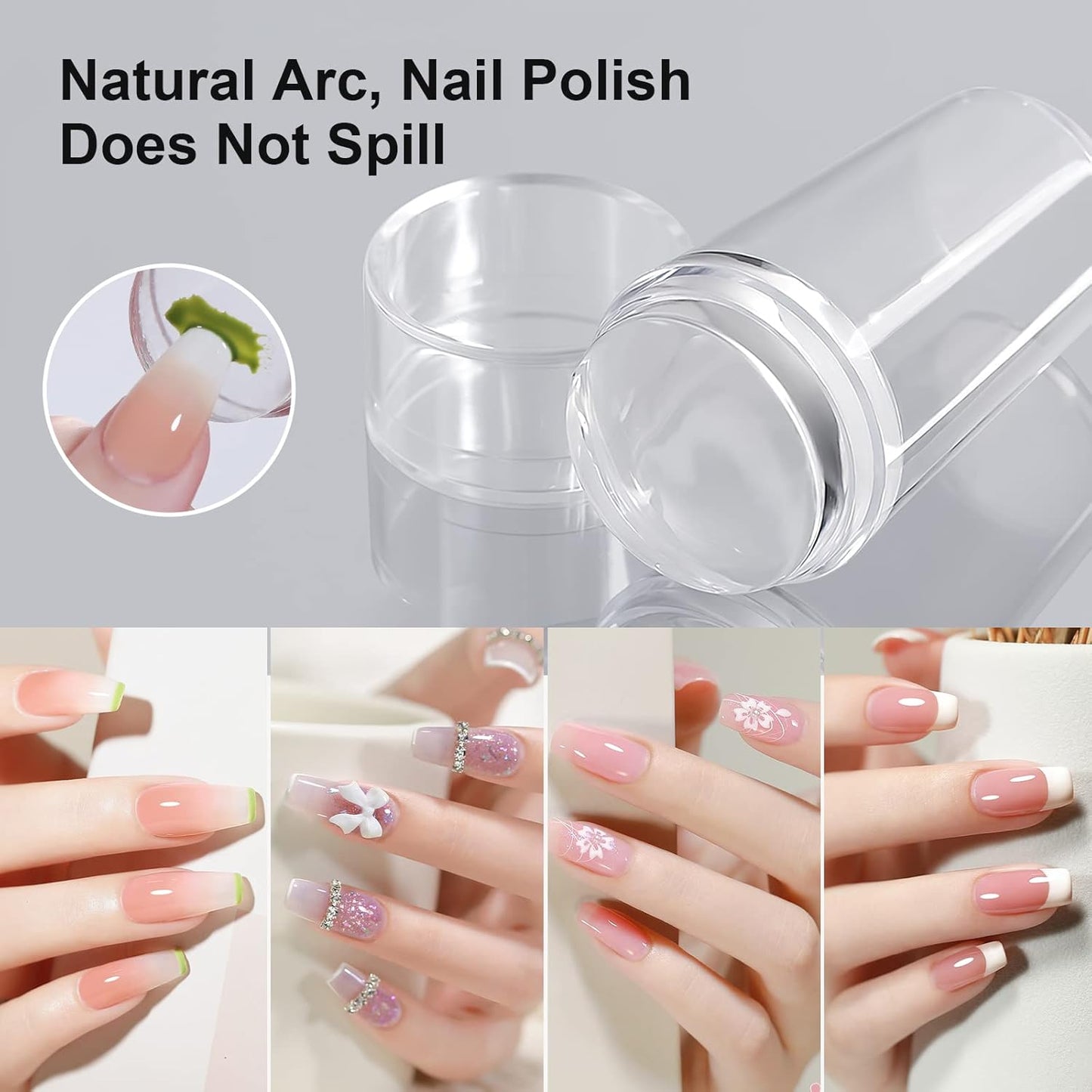 Nail Art Stamper Clear Silicone Nails Stamping Jelly with Scraper Transparent Visible Body DIY Manicure Nail Art Tool A-Velvo Beauty