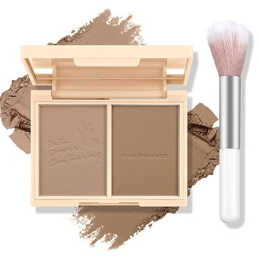 Boobeen Highlighter Contour Makeup Palette Face Matte Bronzer Powder, Compact Contouring Blush for Cheeks, Natural Long Lasting with Brush-Velvo Beauty