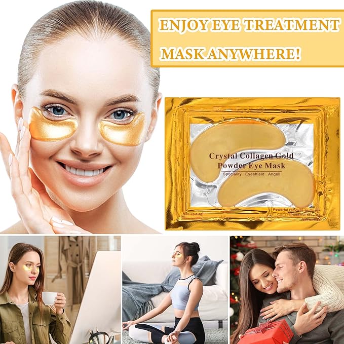 30 Pairs 24K Gold Eye Pads Under Eye Mask,Collagen Crystal Under Eye Patches Moisturizing Eye Gel Pads,Under Eye Masks for Wrinkles,Puffy Eyes & Dark Circles,Eye Patch for Beauty Eye Care-Velvo Beauty