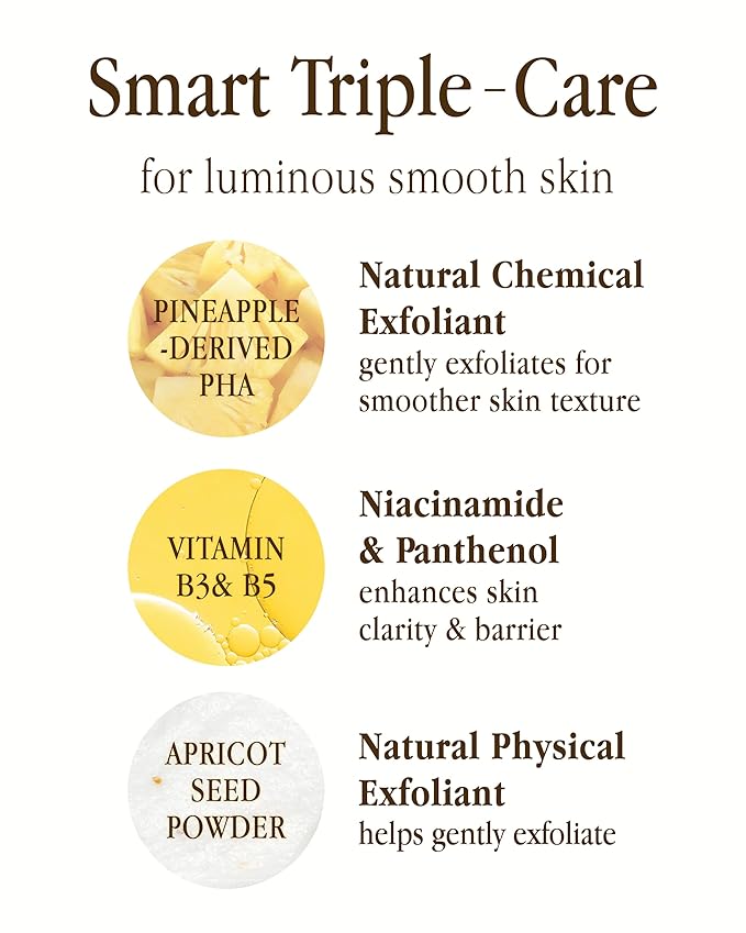 Farm Rx Pineapple Plus PHA Scrub Cleanser (6.7fl oz) - Gently Exfoliating Face Wash for Smooth, Bright Skin. Korean Skin Care. PHA, Niacinamide, Panthenol.-Velvo Beauty