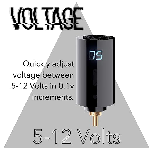 WX-3 Plus Wireless Mini Battery Pack Professional Power Supply w/Machine Mountable Smart Switch Grip, Backlit LED Digital Display, 1450mAh Capacity (RCA Connector)-Velvo Beauty
