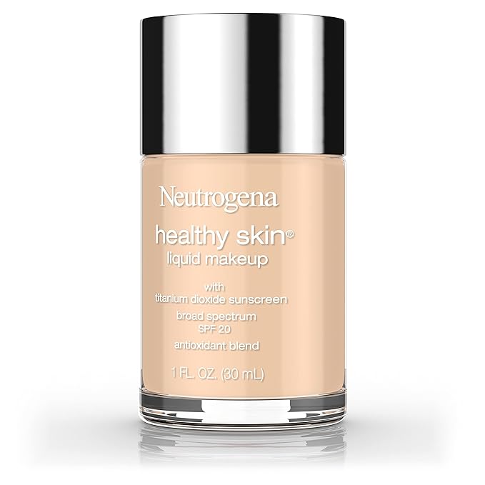 Neutrogena Healthy Skin Liquid Makeup Foundation, Broad Spectrum SPF 20 Sunscreen, Lightweight & Flawless Coverage Foundation with Antioxidant Vitamin E & Feverfew, Natural Beige, 1 fl. oz (Pack of 2)-Velvo Beauty