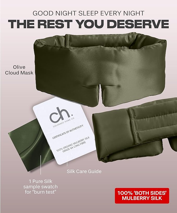 SUNDAYSILKS™ | Adjustable Silk Sleep Mask for Side Sleeper | Cloud-Like Comfort, Weighted for Deep Sleep | Soft Sleep Face Mask for Women & Men, Full Blackout, Cooling Silk Eye Mask for Sleeping-Velvo Beauty