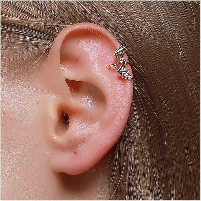 Gothic Bat Cuff Earrings Gold Bat Ear Cuffs Non Pierced Earrings Punk Animal Earrings Cool Vampire Earrings Jewelry for Women and Girls Gifts-Velvo Beauty