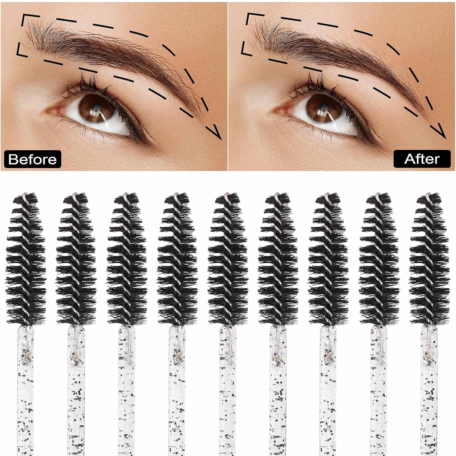 Tbestmax 2000 Disposable Mascara Wands Eyelash Brush Spoolies for Eyebrow Eye Lash Extension Black-Velvo Beauty