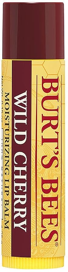 Burt's Bees Natural Lip Balm, Wild Cherry, 0.15 Ounces each (Value Pack of 6)-Velvo Beauty