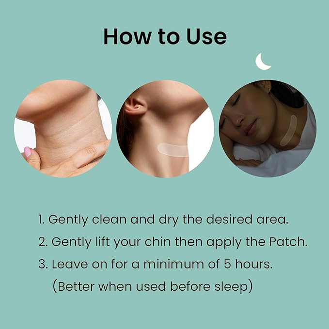 Advanced Wrinkle Patches 60ct Smile Line, Frown Line Wrinkle Patches for Facial Korean Skin Care Face Wrinkle Tape Invisible Overnight with Retinol & Collagen (Medium (Neck))-Velvo Beauty