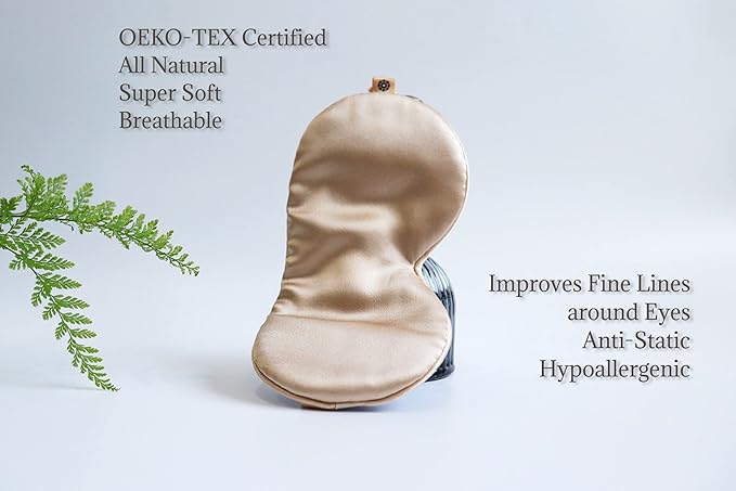 Premium 25 Momme Mulberry Silk Eye Mask for Sleeping (Champagne)-Velvo Beauty