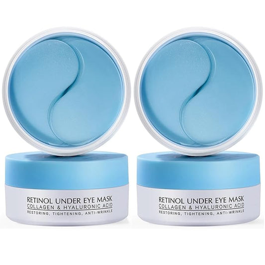 Enaskin Naturals Under Eye Patches for Dark Circles: 60 Pairs Retinol Collagen Eye Gels Mask - Reduce Wrinkles Puffy & Bags - Skin Treatment Pads - Anti Aging Moisturizer For Women (Blue 2 Pack)-Velvo Beauty