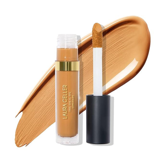 LAURA GELLER NEW YORK The Ideal Fix Concealer - Golden Medium - Buildable Medium to Full Coverage Liquid Concealer - Covers Under Eye Dark Circles & Blemishes - Long-Lasting-Velvo Beauty