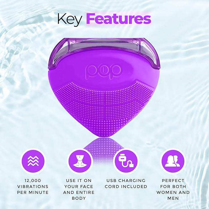 Pop Sonic Strawberry 3 in 1 Skin Exfoliating Cleanser Clean Massage Exfoliate (Purple)-Velvo Beauty