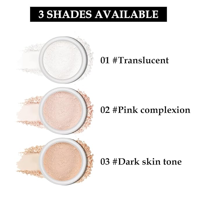 Boobeen Loose Face Powder Translucent Setting Powder Oil Control Loose Powder, Soft Focus Effect Makeup Loose Setting Powder, Lightweight Shine Control Matte Finishing, with Puff-Velvo Beauty