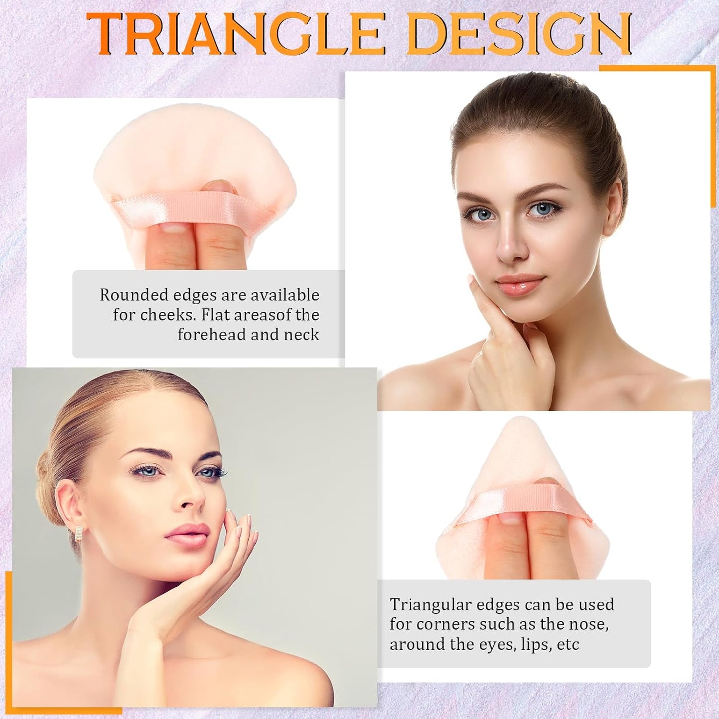 Meanplan 100 Pcs Powder Puff Face Soft Makeup Sponge Triangle Powder Puffs for Loose Velour Cosmetic Foundation Wet Dry Sponge Makeup Tools(Vivid Colors)-Velvo Beauty