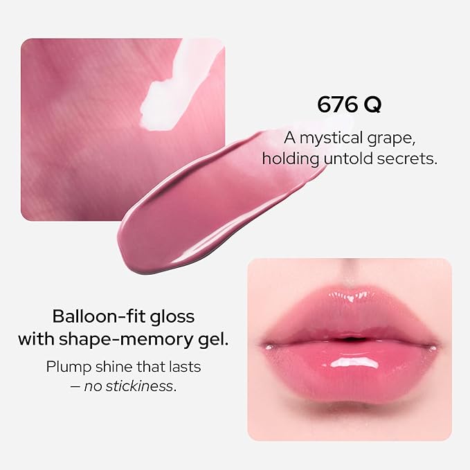 Unseen Balloon Tint, 9 Colors Set for All Skin Types. Buildable Color, Long Lasting Glossy Lip Stains, Lightweight Lip Gloss Make up (676 Q, 0.11 Ounce (Pack of 1))-Velvo Beauty
