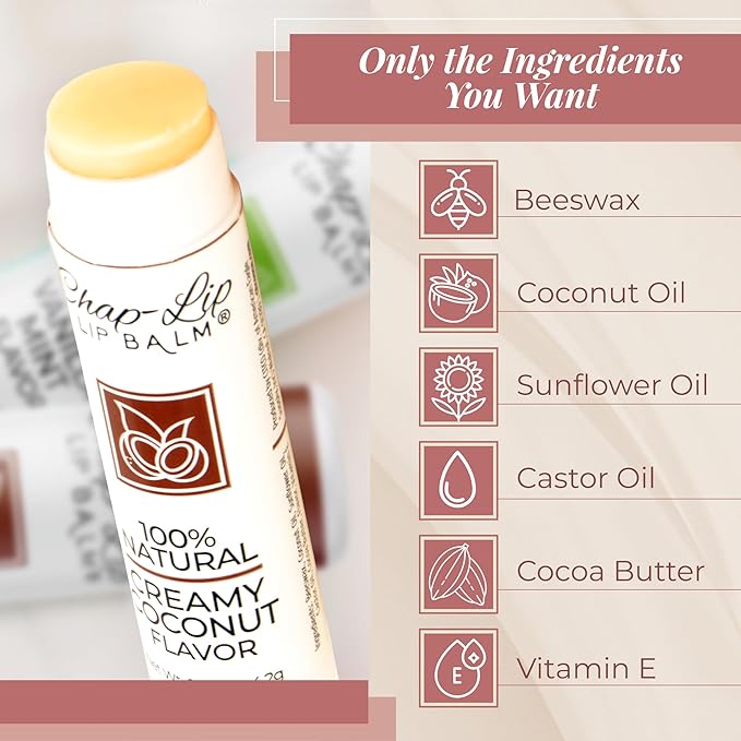 100% Natural Lip Balm Set - Hydrating and Moisturizing Beeswax Natural 4 Flavor Assortment - Lip Moisturizer for Dry Lips - Cocoa Butter - Petroleum Free Pack of 8-Velvo Beauty