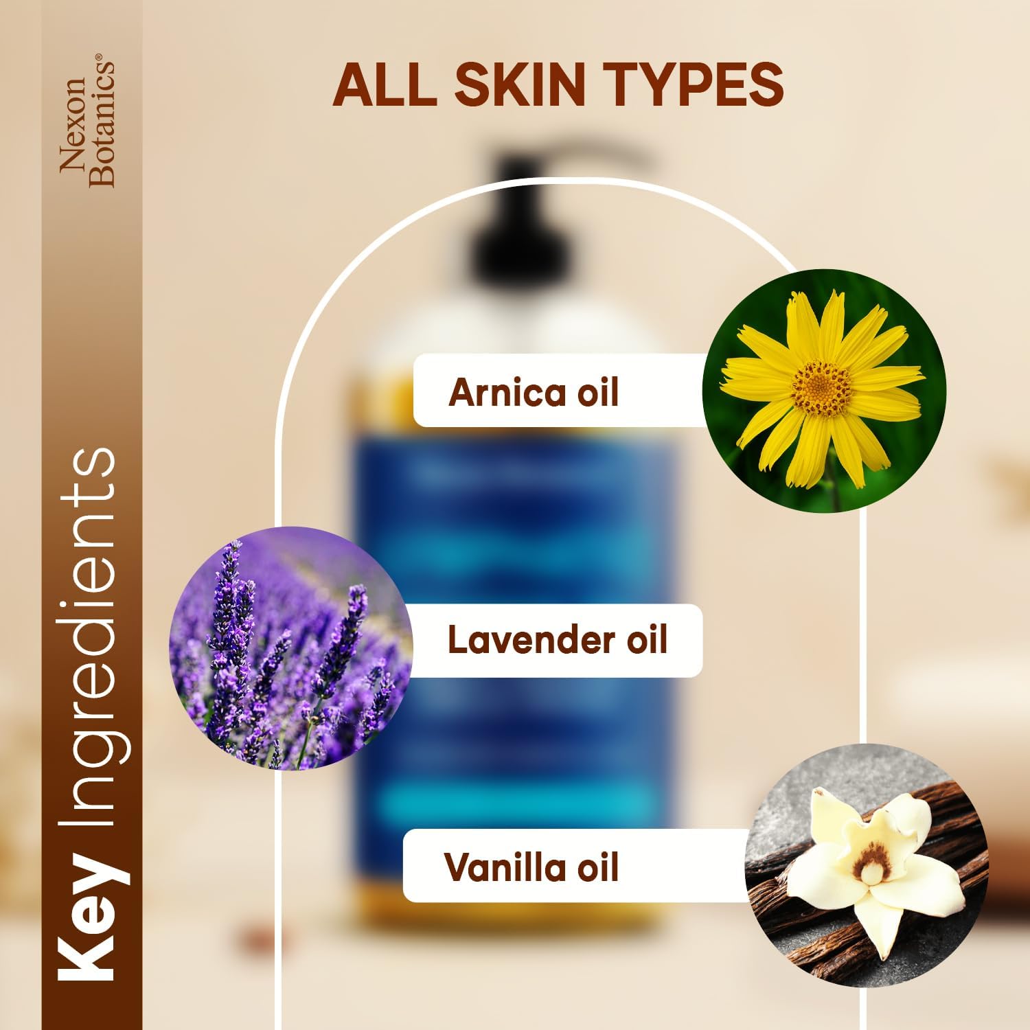 Lymphatic Drainage Massage Oil for Massage Therapy 8 fl oz - Refreshing and Relaxing - Natural Oils with Arnica, Vanilla and Lavender Oil - for Men and Women - Nexon Botanics-Velvo Beauty