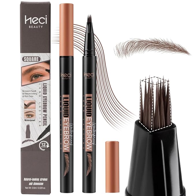 Eyebrow Pen,Angled Brow Brush,Eyebrow Pencils for Women,Natural Brow Pen,Hair-Like Strokes, 24hrs Long-Lasting,Waterproof, Smudge-Proof, Easy to Use,Multiple Uses,Gifts for Her, Dark Brown-Velvo Beauty