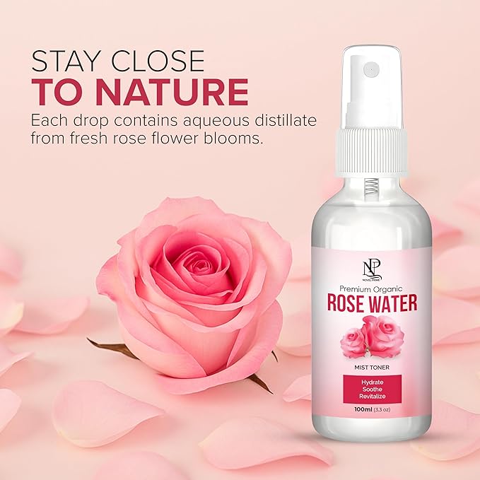 Rose Water 100ml, Refreshing Facial Mist for All Glowing Skin and Hair Types (Pack of 1)-Velvo Beauty