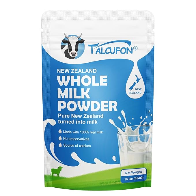 TALCUFON New Zealand Milk Powder Full Cream Instant Milk Powder Gluten Free, Non-GMO Shelf-Stable & Easy to Use 16 Oz-Velvo Beauty
