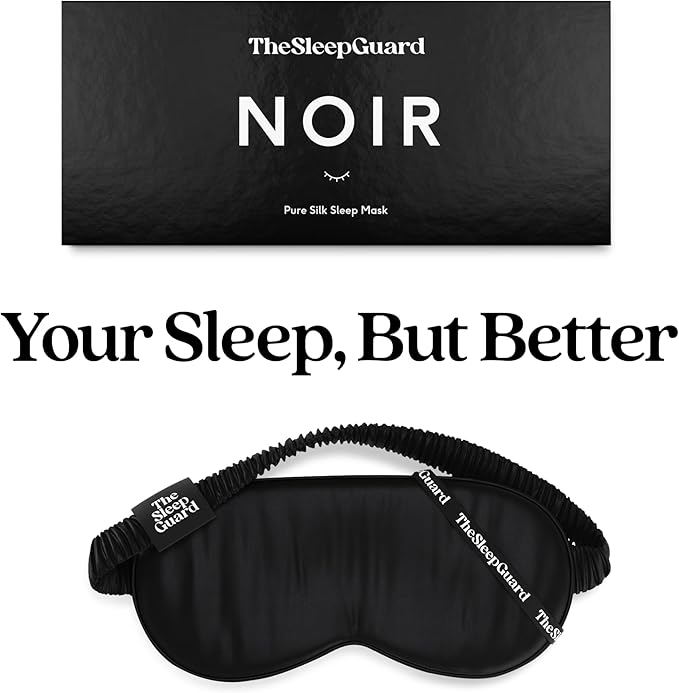 Pure Silk Sleep Mask [100% 6A Mulberry Silk, 22 Momme] Light Blocking Travel Essentials. Eye Masks for Sleeping. Black Oeko-Tex Blindfold. Eye Covers for Men & Women-Velvo Beauty