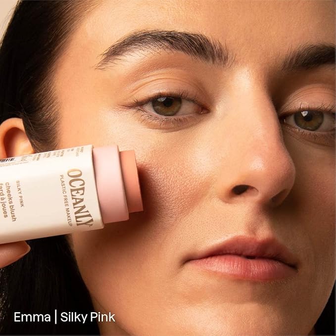 ATTITUDE Oceanly Lightweight Blush Stick, Titanium Dioxide-Free, EWG Verified, Plastic-Free, Vegan & Cruelty-free Makeup, Silky Pink, 0.3 Ounces-Velvo Beauty