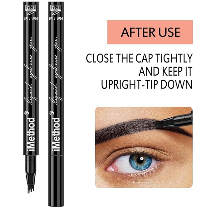 iMethod Eyebrow Pen - iMethod Eye Brown Makeup, Eyebrow Pencil with a Micro-Fork Tip Applicator Creates Natural Looking Brows Effortlessly and Stays on All Day, Light Brown-Velvo Beauty
