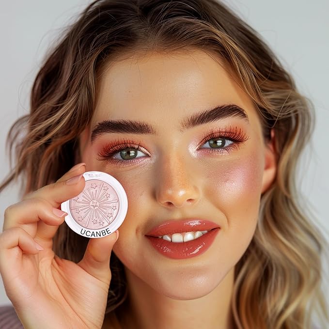 UCANBE Baked Blush for Cheek, Glow Blushing Palette - Seamless Silky Blendable Powder Blush Makeup Palette, Delivering Long Last Natural Ruddy Complexion, 05 Champagne-Velvo Beauty