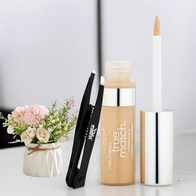Concealer, Light/Medium Warm [W4-5], Blendable & Buildable Coverage, Bundle With Eyebrow Tweezers, Long-Lasting Radiant Skin, Pack Of 1 (0.17 Oz Each)-Velvo Beauty