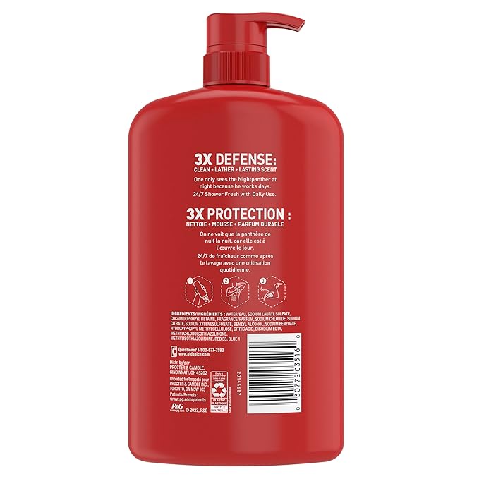 Old Spice Body Wash for Men, 3X Defense, 24/7 Shower Fresh with Long Lasting Lather, NightPanther Scent, 33.4 fl oz (Pack of 4)-Velvo Beauty