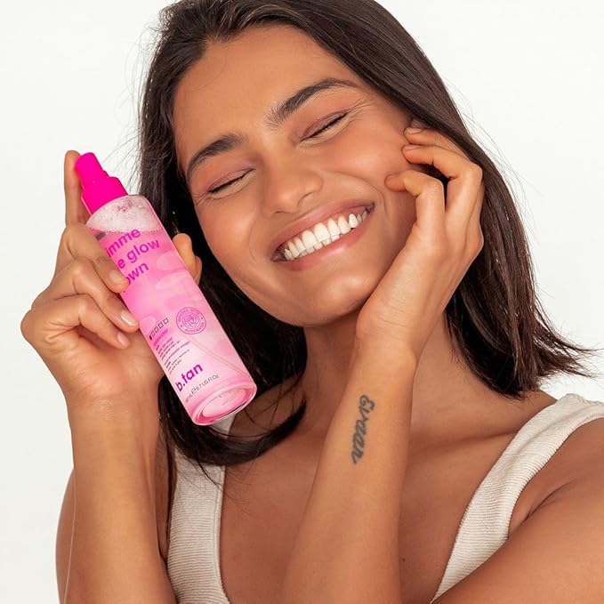 b.tan Clear Face Tan Mist | Gimme The Glow Down - Best Facial Tanner Spray, Gradual Bronzing Sunless Tanning Water, Infused with Rosewater, Vegan, Cruelty Free, 6.7 Fl Oz-Velvo Beauty