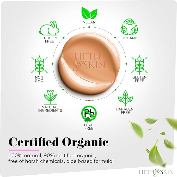 Fifth & Skin: Better’n Ur Skin Liquid Foundation (ROSE BEIGE) - Natural, Organic, Vegan, Cruelty-Free - Gluten-Free Beauty with Buildable Coverage and Palm-Free Luxury - 1 oz-Velvo Beauty