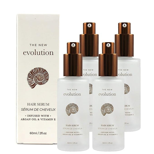 Evolution Argan Oil Serum - Vitamin E Treatment for Softening and Straightening Dry Hair - With Aloe Vera (4 Pack)-Velvo Beauty