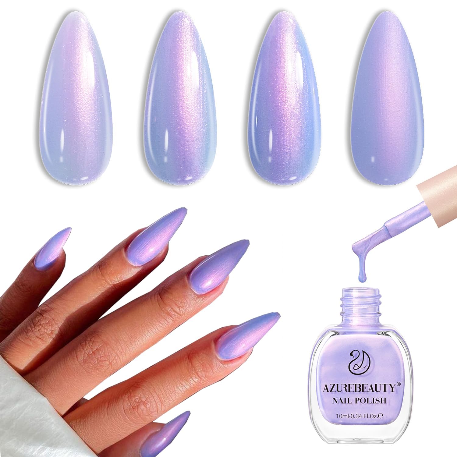 AZUREBEAUTY Blue Purple Violet Galaxy Quick Dry Complete Natural Super Lustrous Nail Enamel Polish,Professional for DIY Manicure and Pedicure at Home-Velvo Beauty