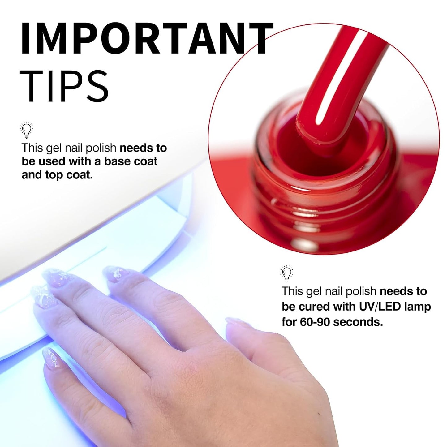 CANNI Gel Nail Polish Red Colors, 1Pcs Red Gel Polish High Gloss Soak Off UV Nail French Nail Manicure Salon DIY-Velvo Beauty