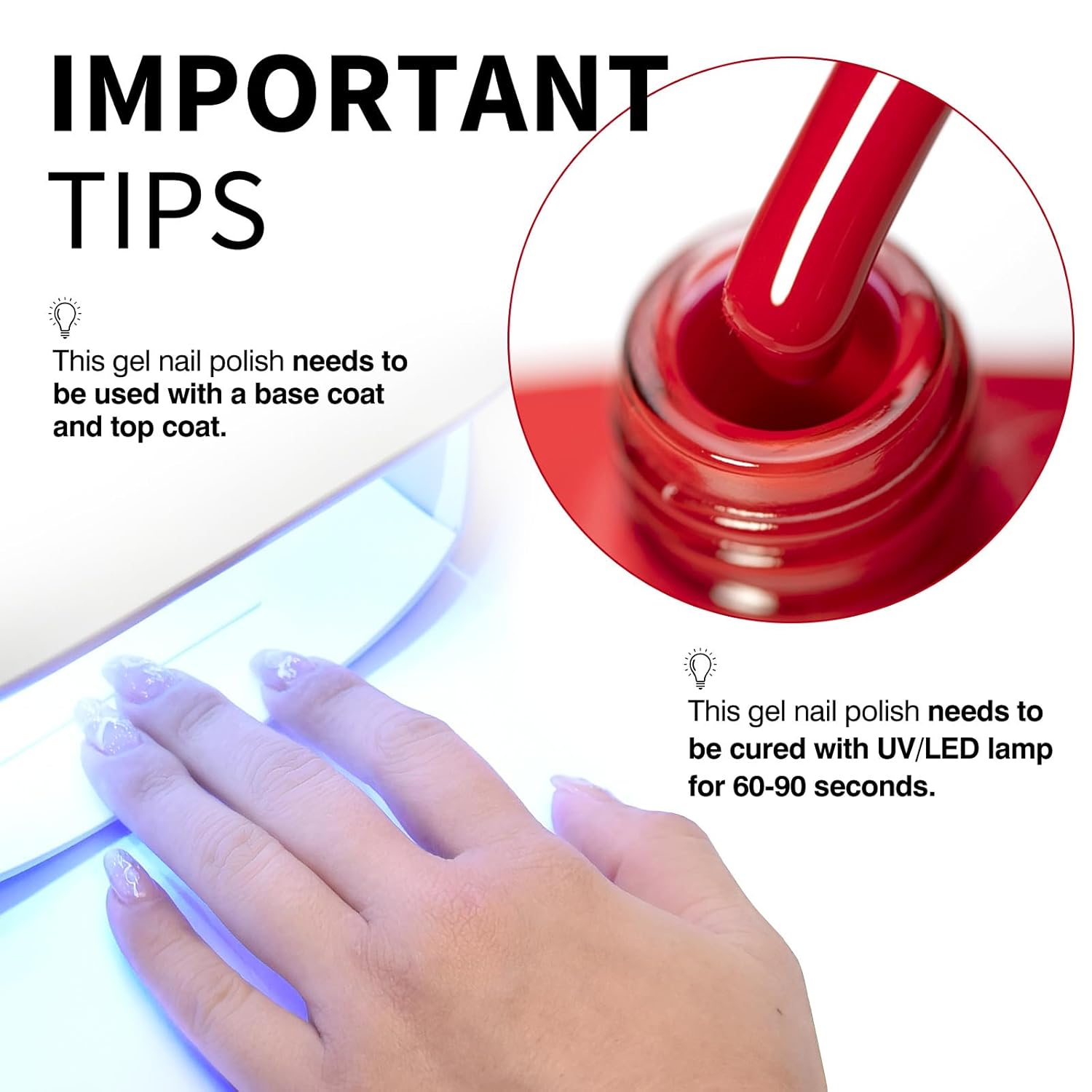 CANNI Gel Nail Polish Red Colors, 1Pcs Red Gel Polish High Gloss Soak Off UV Nail French Nail Manicure Salon DIY-Velvo Beauty