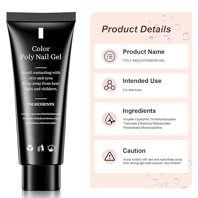 JEWHITENY 14 Colors Poly Gel Nail Kit 27 Colors Gel Nail Polish Kit With U V Light All In One Nail Art Starter Kit Suitable For All Seasons-Velvo Beauty