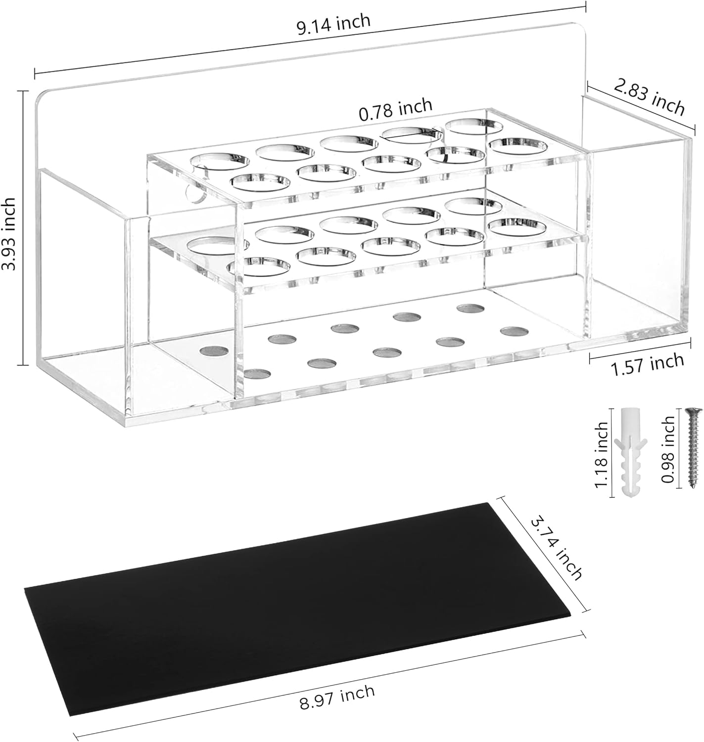 HBlife Acrylic Magnetic Dry Erase Marker Holder for Whiteboard, Wall Mount 10 Slots Magnet Pen Pencil Holder for Fridge Refrigerator, Locker Organizer Accessories for School Classroom Office, Clear-Velvo Beauty