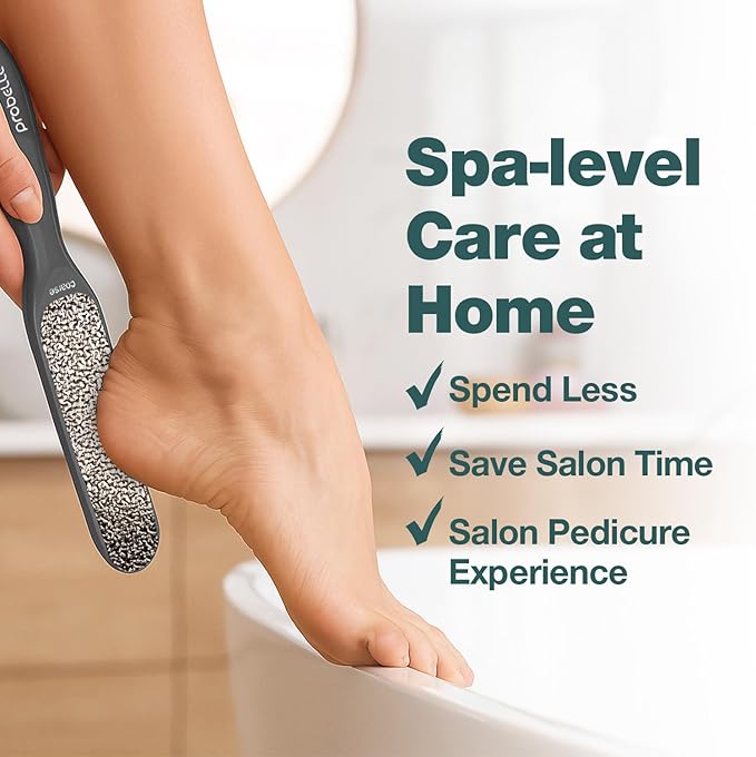 Probelle Double Sided Multidirectional Nickel Foot File Callus Remover - Immediately Reduces calluses and Corns to Powder for Instant Results, Safe Tool (Dark Grey)-Velvo Beauty