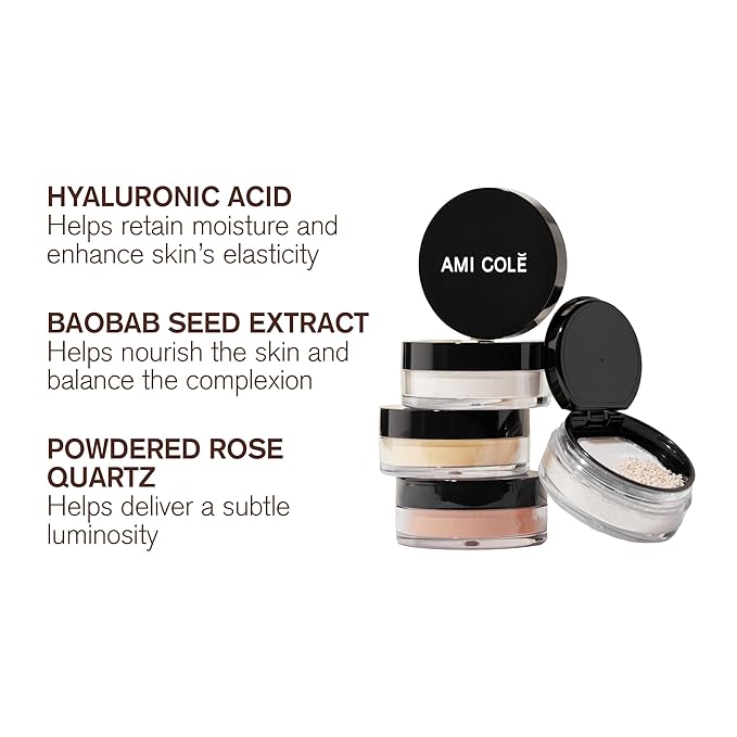 Ami Colé Skin Melt Talc-Free Loose Setting Powder Deep Medium, face powder, makeup, finishing powder, lightweight-Velvo Beauty
