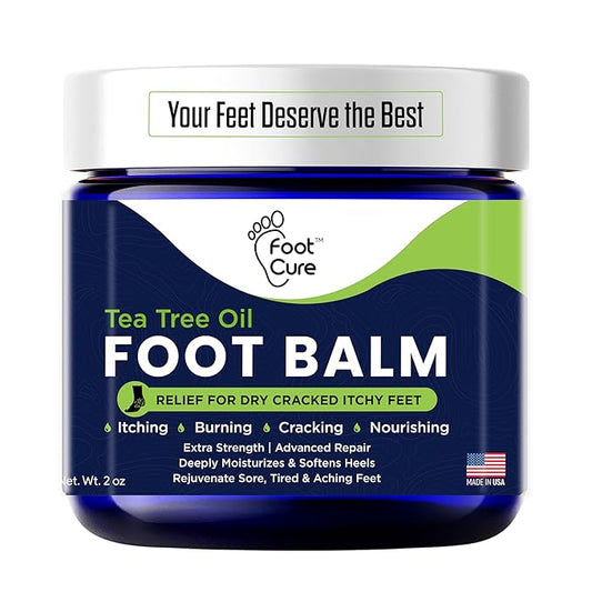 Tea Tree Oil Balm – Moisturizer for Dry Cracked Feet – Instantly Hydrates & Soothes Irritated Skin & Athlete's Foot – Best Care for Women and Men – Made in USA-Velvo Beauty