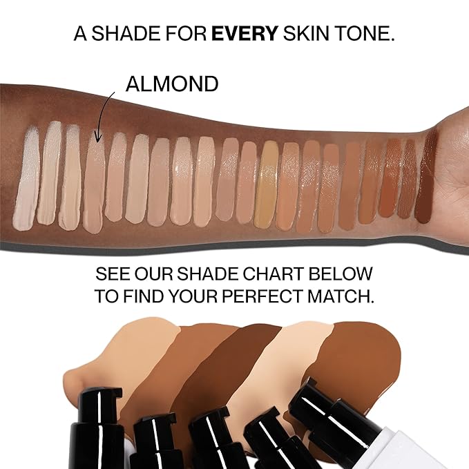 HIDE PREMIUM Liquid Foundation, Multi-Use Waterproof Foundation, Medium/Full Coverage Foundation, Shades for All Skin Types (See Shade Finder), Almond, 1 fl oz-Velvo Beauty